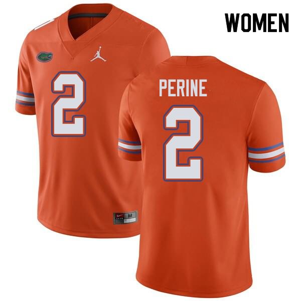 NCAA Florida Gators Lamical Perine Women's #2 Jordan Brand Orange Stitched Authentic College Football Jersey TVM2364DC